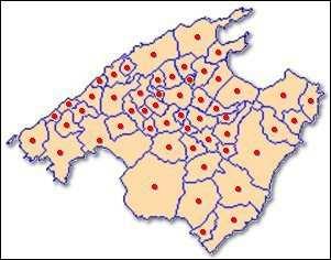 5. Mapa polític de l Estat espanyol i de Mallorca. a) Delimitau clarament els límits i escriviu els noms, al mapa polític, de les comunitats autònomes següents: (0,2 punts) 1.
