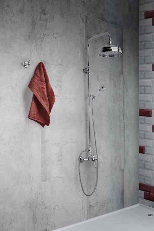 MONOMANDO DUCHA EXTERIOR BRAZO RECTO Wall-mounted shower mixer with