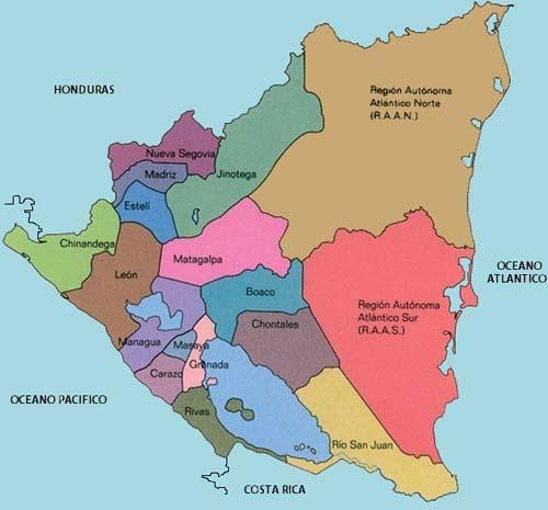 NICARAGUA UBICACIÓN DE INFLUENCIA DEL PROYECTO CLISSA. 3 Departamentos :Chontales, Boaco y Madriz.