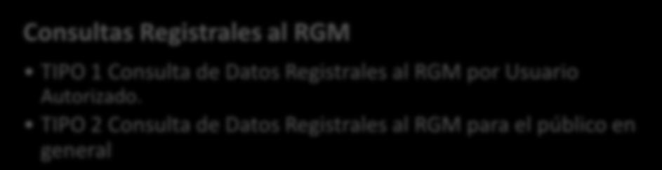 Para Consultas Registrales al RGM.