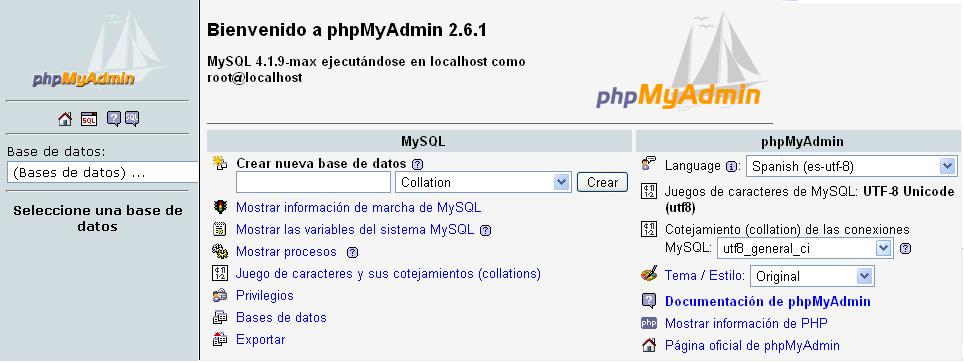 3.1.4. phpmyadmin El phpmyadmin, es un programa cliente de libre distribución escrito en PHP que puede administrar el MySQL a través de páginas Web, utilizando el Internet.