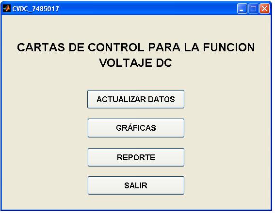 Figura 70: Ventana de Cartas de Control para la Función Voltaje DC 4.