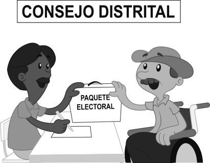 el paquete electoral para su entrega en el Consejo Distrital.
