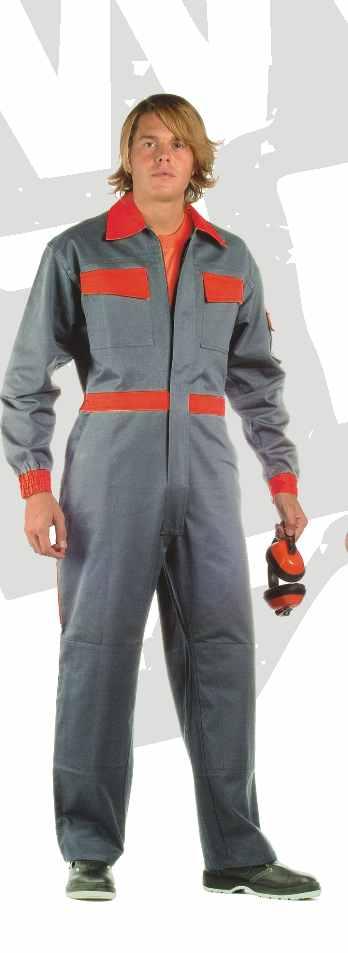 OVERALL WF4150 Nylon zip covered with flap, contrast collar and pocket flaps, multi pocket, reinforcement on