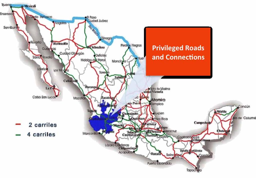 Principales Carreteras Infraestructura Actualmente Jalisco cuenta con una red