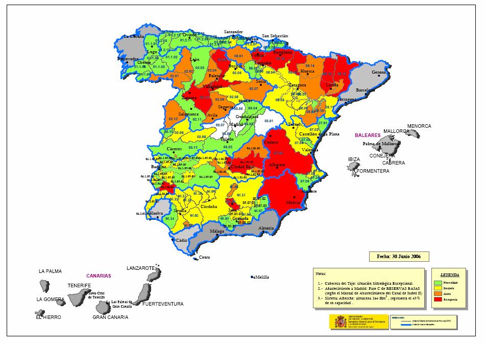 Agregación de estados en los sistemas de explotación Por su singularidad el estado de los sistemas de Alto Tajo (Entrepeñas-Buendía), abastecimiento al conglomerado urbano de Madrid y el sistema