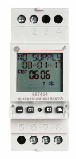 Nuevos interruptores horarios digitales y astronómicos GLX+Q 1 Interruptores horarios digitales en 2 módulos DIN para el manejo de equipos eléctricos con la máxima precisión.