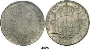 México. FM. 8 reales. (Cal. 686). 26,72 g. Golpecitos. (BC+). Est. 30.......... 18, 4529 1794. México. FM. 8 reales. (Cal. 687). 26,59 g.