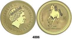 F 4886 AUSTRALIA. 2002. Isabel II. 100 dólares. (Fr. B40, L48). 31,01 g. AU. Año del Caballo. S/C. Est. 1.000............................................ 900, F 4887 2002.