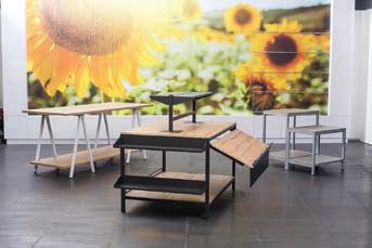 Vitable wire tech 100 Mesas De naturaleza robusta, agradable estética y adecuadas para aplicaciones personalizadas: así son las mesas de Wanzl!