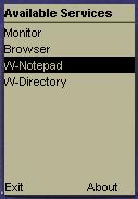 El siguiente Servicio es el de Editor de Texto, el cual aparece en la aplicación como W-Notepad.