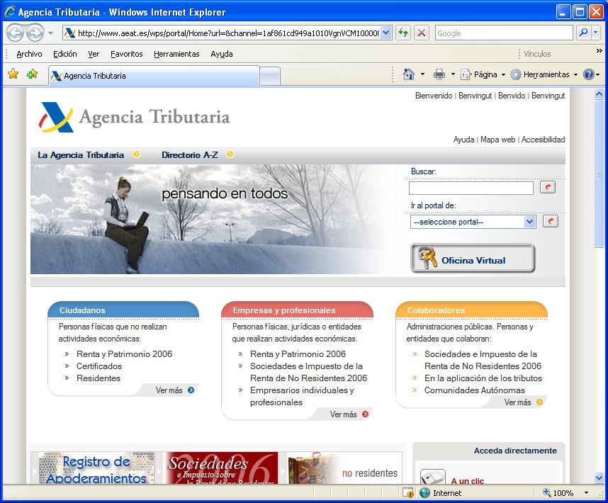 Evolución La Agencia Tributaria ofrece servicios en Internet desde la campaña de Renta 1995,