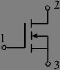 b) Transistor MOSFET de deplexión canal n. c) Transistor MOSFET de acumulación canal n.