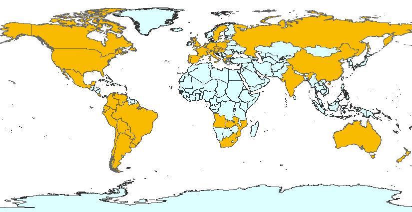 registrados: 576 Países conocidos con usuarios registrados: 29