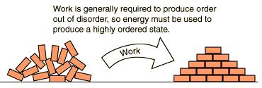 Energía y Orden en Sistemas Biológicos El concepto de entropía y la segunda ley de la termodinámica, sugieren que los sistemas progresan de forma
