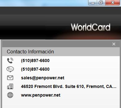 WorldCard 8.2 Skype Puede llamar directamente a sus contactos a través de Skype. Tenga en cuenta que debe instalar Skype en su dispositivo.