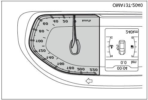 Sección 2. TABLERO DE INSTRUMENTOS Velocímetro El velocímetro indica la velocidad actual del vehículo. La velocidad del vehículo se muestra en la unidad de km/h.