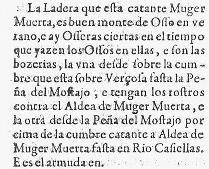 XI 9 La Ladera catante Muger Muerta Argote de Molina (1582).- Pág. 55 v, párrafo 2 Gutiérrez de la Vega (1877).