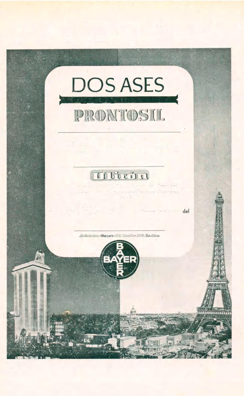 D E, I-A. Q U LM I O T 5 R. A P I A OBTUVO EL PRIMER PREMIO EN LA EXPOSICION MUNDIAL Oí PARIS 1937.