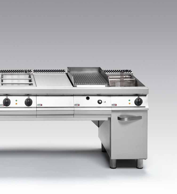 La Gama 700 ofrece al profesional de la cocina calidad y funcionalidad optimizando el aprovechamiento del espacio.