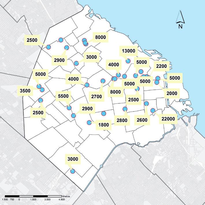 el período Diciembre 2001-2015. Se destaca que la mayor variación registrada se produce en comunas de las zonas Norte, Centro y Oeste.