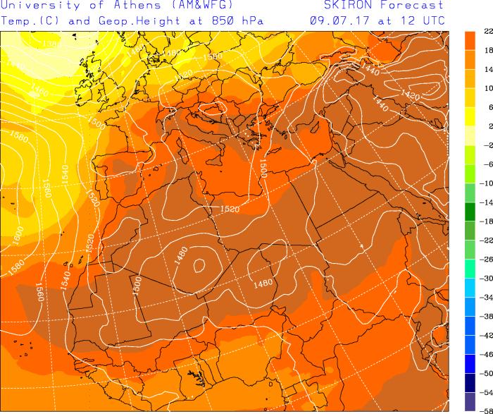 geopotencial a 850 hpa