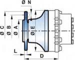 Motores hidráulicos modulares MS5 OCLAIN HYRAULICS Variantes del palier C S M S 5 4 4 5 6 0 4 0 4 4 0 4 5 0 4 6 0 4 ijaciones A B C E N L IIanta mm [in] mm [in] mm [in] mm [in] mm [in] mm [in] mm