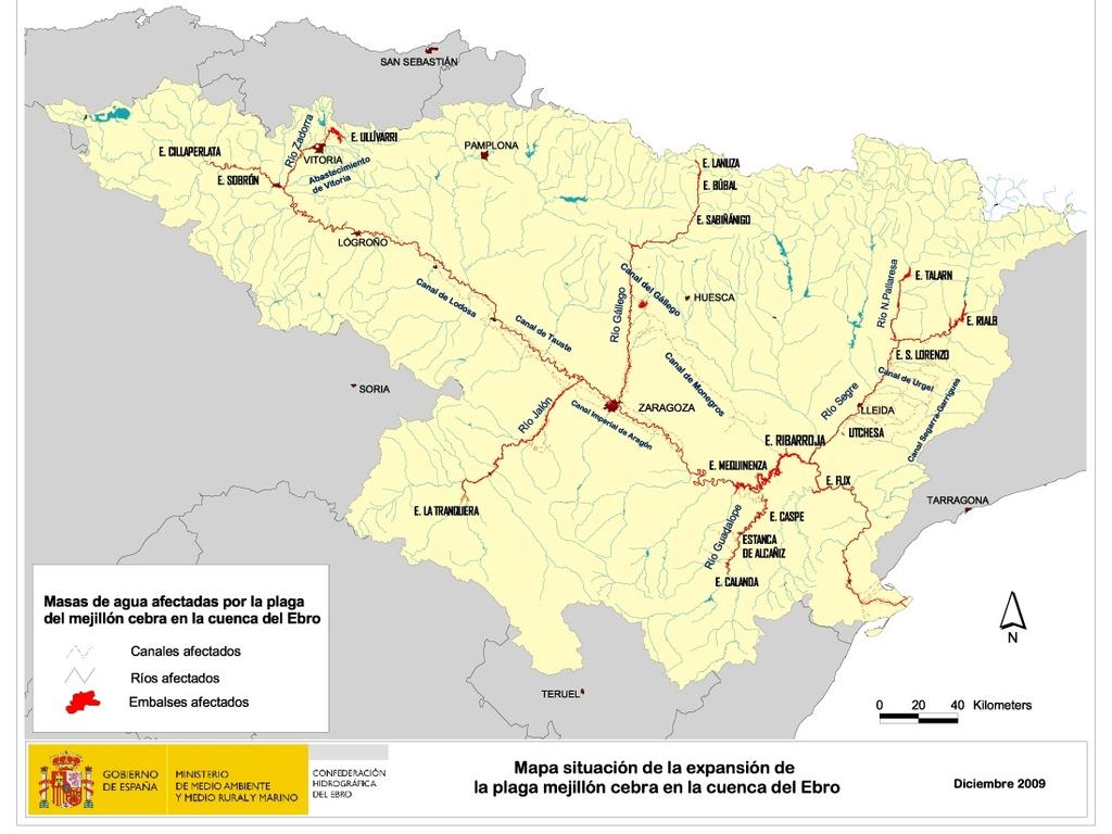 Mapa 2 Masas de agua afectadas por al