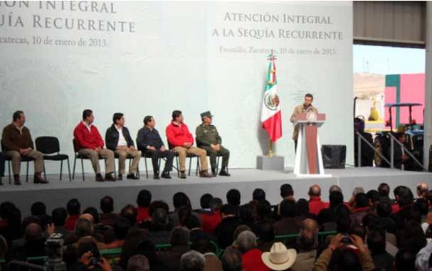 Programa Nacional Contra la Sequía (Pronacose) El 10 de enero del 2013, el Lic. Enrique Peña Nieto, Presidente de México, dio a conocer en Zacatecas el Pronacose.