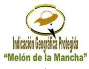 Figura 8. Logo de la Indicación Geográfica Protegida Melón de La Mancha. En el caso del melón, hay aproximadamente 376 hectáreas y 60 agricultores inscritos dentro de esta I.G.P. (figura 8).