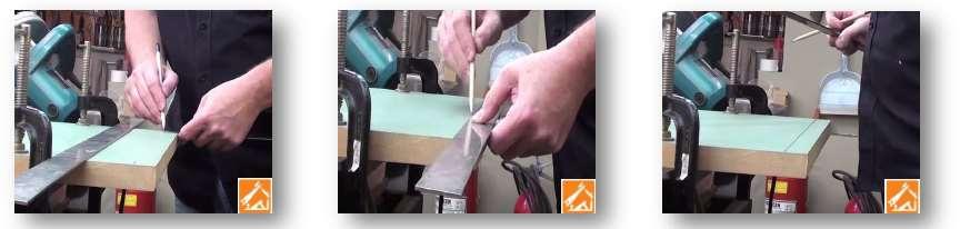 midir el espesor de la madera que será cortada con la regla: