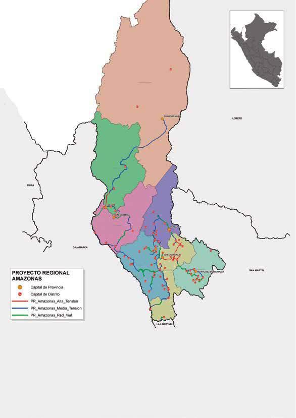 LIMA AMAZONAS 119 capitales de distrito Kilómetros de Fibra Óptica: 1,797Km 264 localidades beneficiarias.