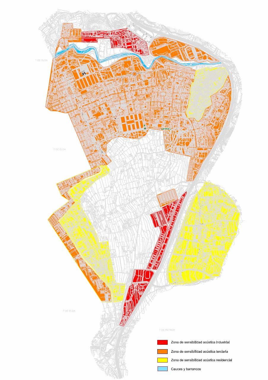 PROPUESTA DE ZONIFICACION A partir del mapa acústico diurno, de la tipología de viviendas, del tipo de actividad como comercios, servicios,