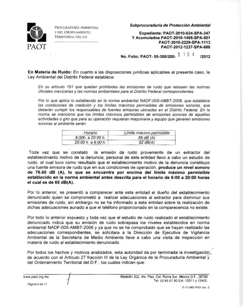 lo& Y NOCURADURIA AMBIENTAL DEL ORDENAMIENTO Subprocuraduria de Proteccion Ambiental No.