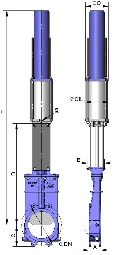 CILINDRO NEUMATICO, SIMPLE EFECTO La presión de alimentación de aire al cilindro neumático es mínimo de 6 Kg/cm² y máximo de 10 Kg/cm², el aire debe de estar seco y lubricado.