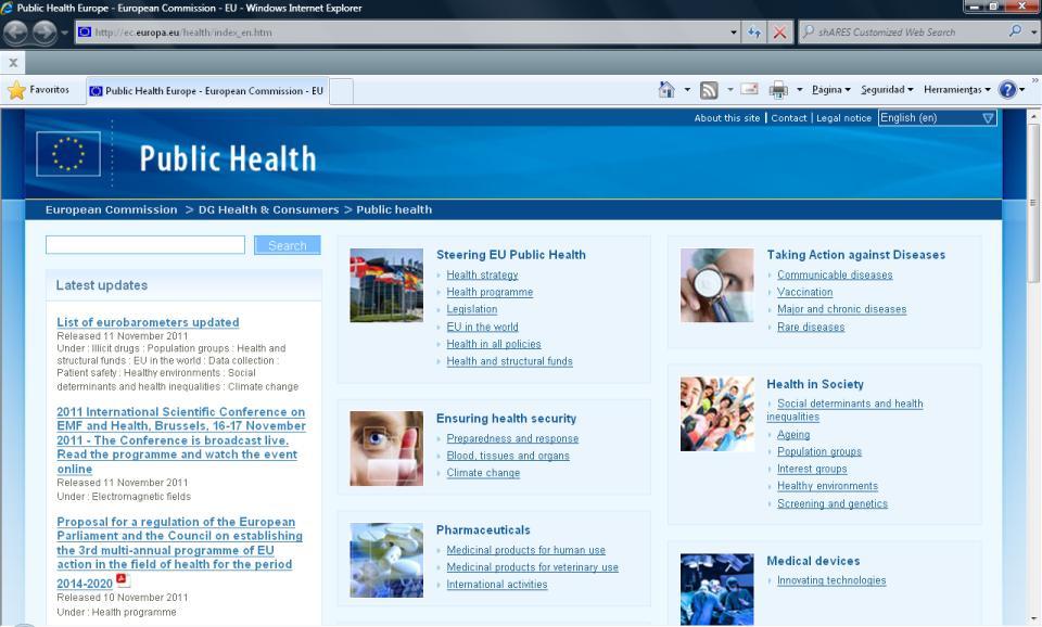 DG SANCO PUBLIC HEALTH http://ec.europa.