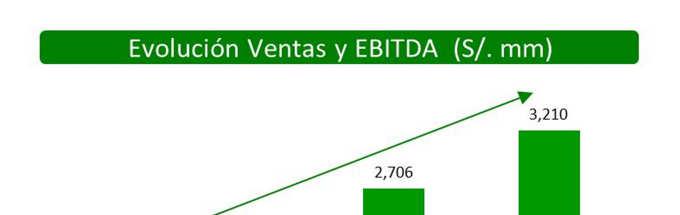 EBITDA (S/. mm) 232 332 347 EBITDA CAGR: 22.3% En el 4T 2012, casi todas las líneas de venta mostraron un importante crecimiento respecto a similar periodo del 2011.
