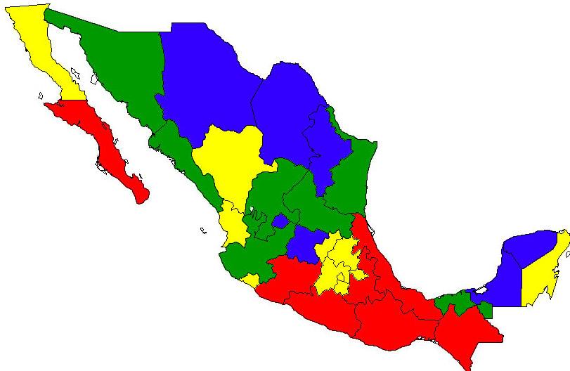 Desempeño por Entidad Geográficamente Baja California Entidades con óptimo desempeño Sonora Entidades con buen desempeño Entidades con regular desempeño Chihuahua Entidades con deficiente desempeño