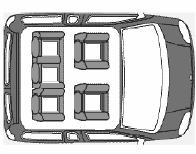 Asientos traseros Asientos delanteros Observación al interior del vehículo Pasajeros reglamentarios. Pasajeros irregulares.