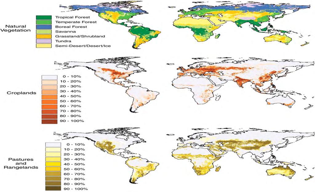 Contexto: cambios en coberturas terrestres Foley et al. (2005) Worldwide extent of human land-use and land-cover change.