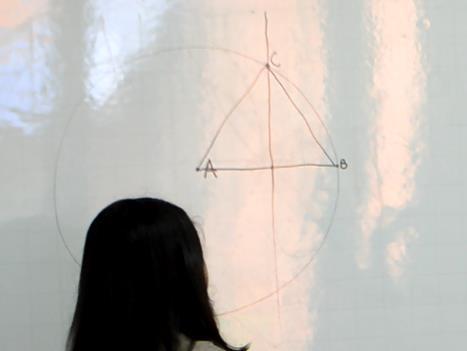 circunferencia y la mediatriz. Vanesa, Carolina y Laura afirman que con dichos objetos geométricos se garantiza la congruencia entre segmentos (L, 506, 508 y 510).