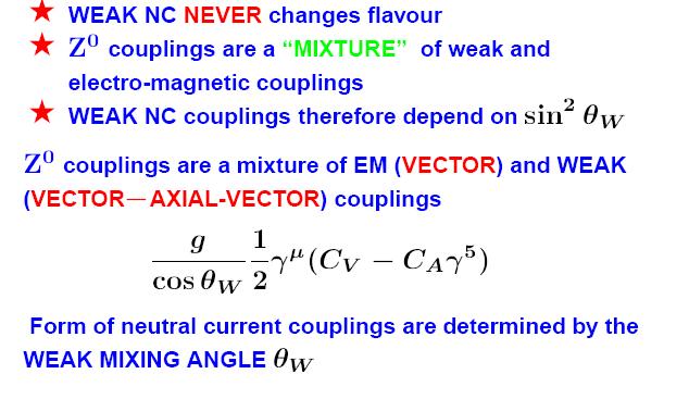 Carga (Electro)débil (IV) Neutral Currents Nuevo número cuántico: