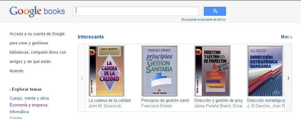 Herramientas Google (Búsquedas) Textos Google libros: Permite buscar en el texto completo de aproximadamente siete millones de libros.