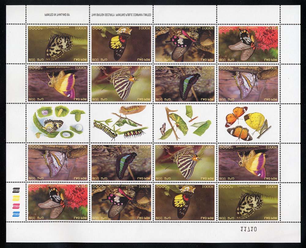 2004 Marzo 8 : Mariposas (8 valores) (Scott : 1565 a 1565 h). Lepidoptera : Papilionidae : Papilio memnon. Lepidoptera : Pieridae : Delias pasithoe.