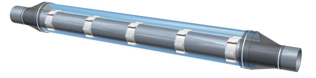 *Los espaciadores Modelo PE están diseñados primordialmente para tuberías pequeñas de acero o polietileno. No recomendamos que sean usadas en tuberías mayores a 24 (61.