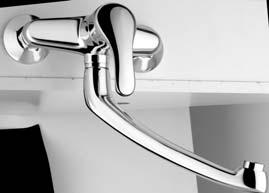 fundido alto Single-lever wall-mounted high cast spout kitchen sink mixer High swivel