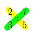 Este método consiste en multiplicar el numerador de la primera fracción por el denominador de la segunda fracción y el resultado colocarlo en el numerador de la fracción final.