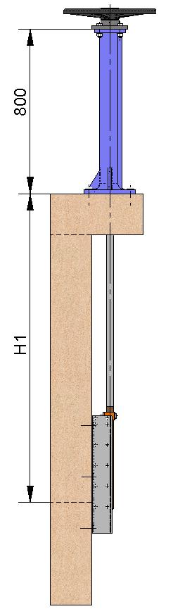 La columna de maniobra estándar es de 800 mm de altura (fig. 21). Otras medidas de columna bajo consulta.