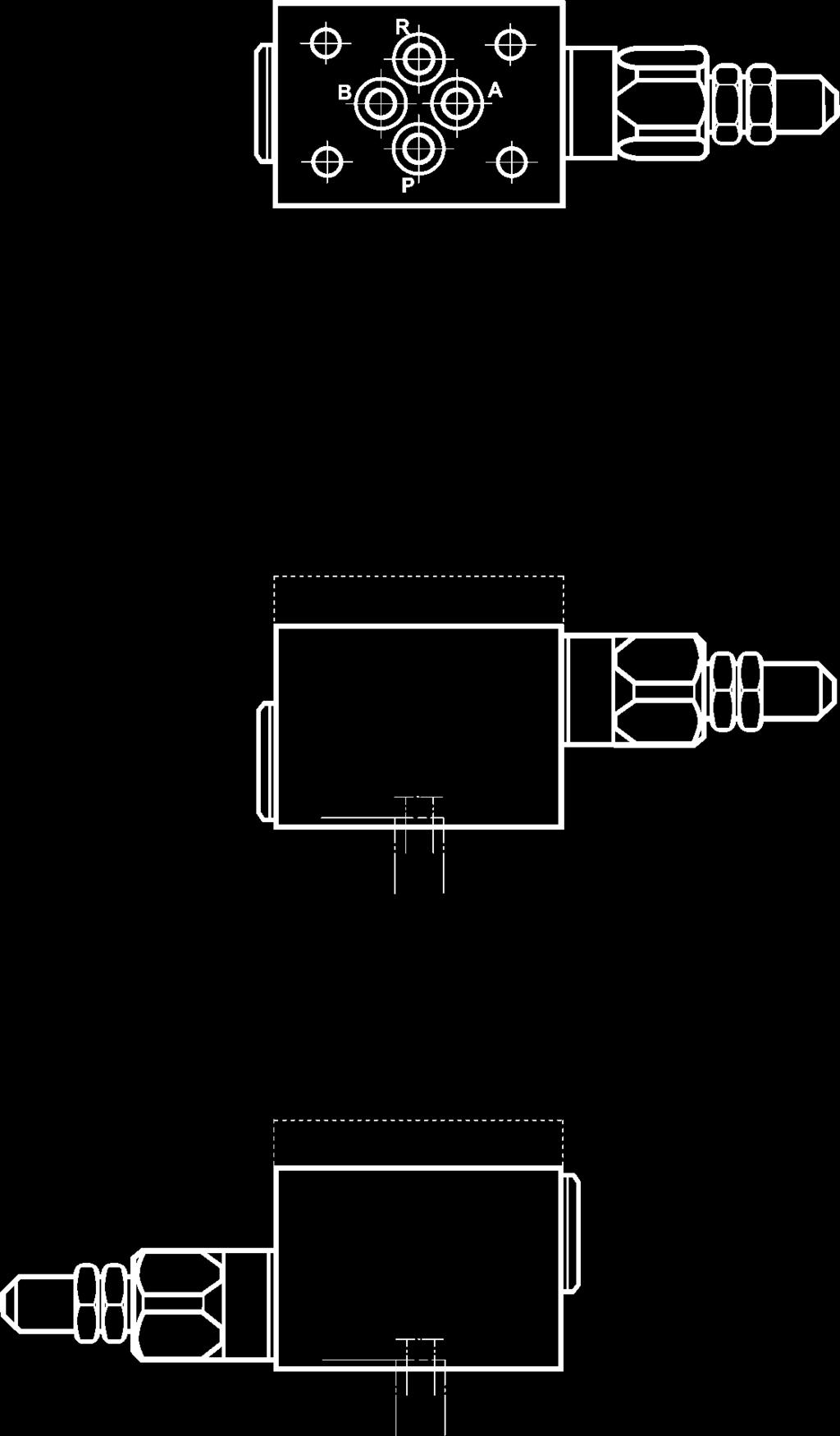 Válvula de sobrepresión simple - Simple relief valve Gama de temperaturas del fluido bar 0 L/min.