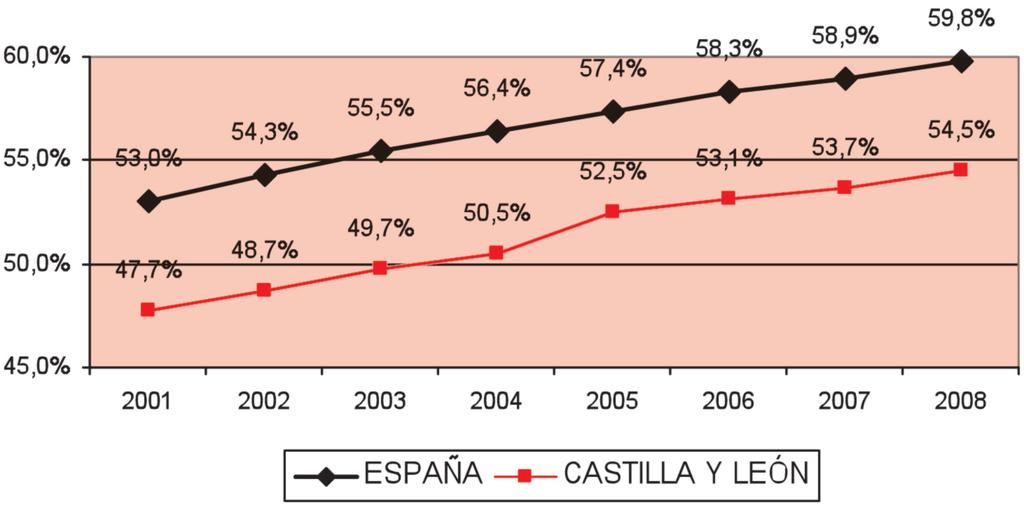 El Mercado Laboral de Castilla y León y España Resultados del Plan de Empleo de Castilla y León Resultados de la Inspección de Trabajo y Seguridad Social 2008 2.2.6.